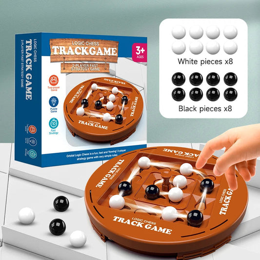 ♟️🌀Logic Chess Track Game Set, perfekt för 2-4 spelare, erbjuder underhållning för hela familjen under spelkvällen✨💫