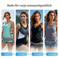 🏊‍♀️ 50% RABATT NU! 👙 Kvinnors Tryckt Tvådelad Tankini Baddräkt – Justerbar Rynkade Sidor, Full Täckning & Stilig Korsad Halsringning ✨