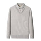 Men's V-Neck Fake Two-Piece Knitted Sweater