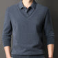 Men's V-Neck Fake Two-Piece Knitted Sweater