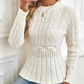 Women's Chunky-Knitted Crew Neck Peplum Sweater