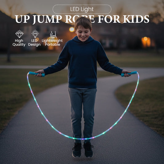Köp 1 få 1 gratis🪀Hopprep för barn med färgglada LED-lampor✨
