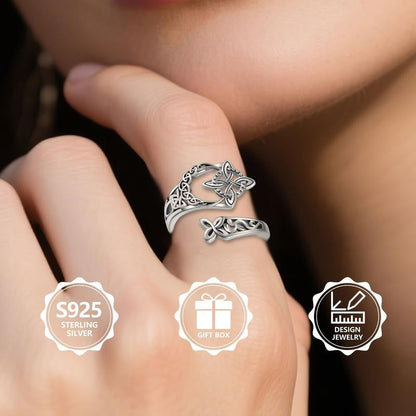 🎁2026 Ny kollektion Rabatt 💍 Sterling silverring med keltisk knut — Justerbar öppen ring, tidlös symbolisk betydelse, allergivänligt material ✨