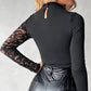 🔈🔈NYHET 50% RABATT🌸Asymmetrisk topp med spetsärmar och utskurna mönster för damer👚