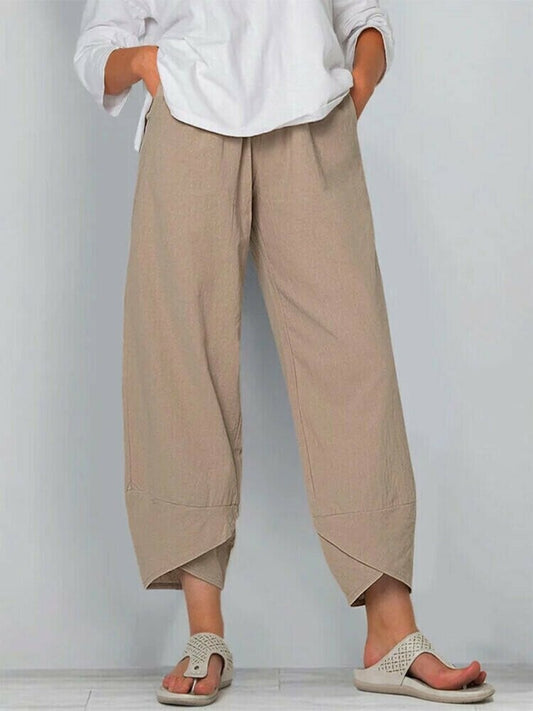 👖 60% RABATT ✨ | Asymmetriska vintagebyxor – elastisk midja, praktiska fickor & rak ben 👖✨