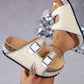 👡 50% RABATT! ✨ Sandaler med Dubbla Spännen & Korkklack – Elegant Design, Bekväm Passform & Perfekt För En Stilsäker Sommarlook 💎